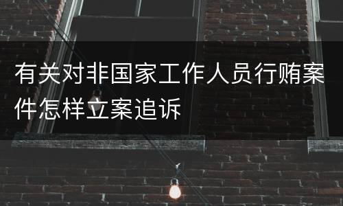 有关对非国家工作人员行贿案件怎样立案追诉