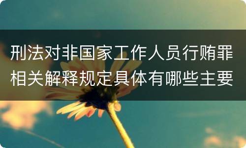 刑法对非国家工作人员行贿罪相关解释规定具体有哪些主要内容
