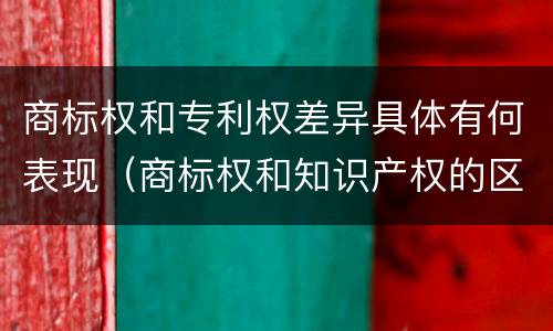 商标权和专利权差异具体有何表现（商标权和知识产权的区别）