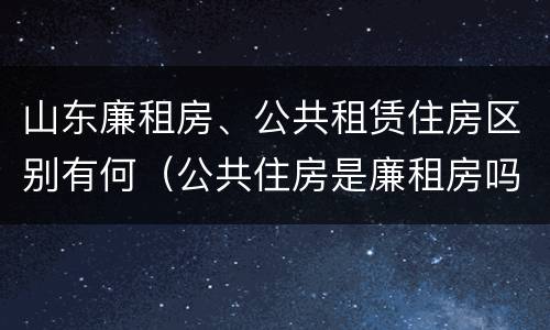 山东廉租房、公共租赁住房区别有何（公共住房是廉租房吗）