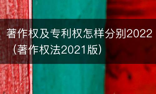著作权及专利权怎样分别2022（著作权法2021版）