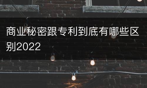 商业秘密跟专利到底有哪些区别2022