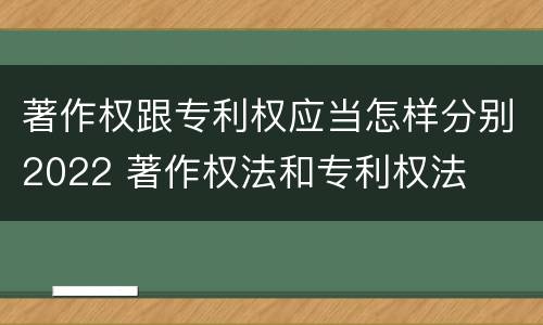 著作权跟专利权应当怎样分别2022 著作权法和专利权法