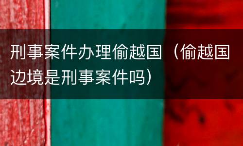 刑事案件办理偷越国（偷越国边境是刑事案件吗）