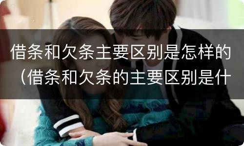 借条和欠条主要区别是怎样的（借条和欠条的主要区别是什么?）