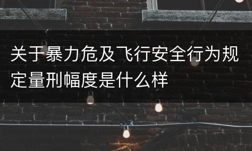 关于暴力危及飞行安全行为规定量刑幅度是什么样