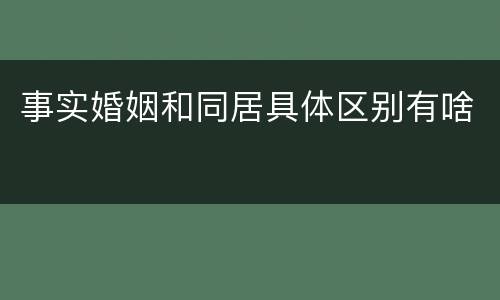 事实婚姻和同居具体区别有啥
