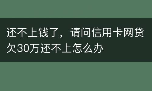 还不上钱了，请问信用卡网贷欠30万还不上怎么办