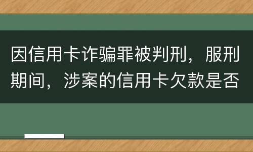因信用卡诈骗罪被判刑，服刑期间，涉案的信用卡欠款是否持续计息