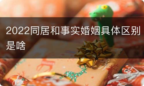 2022同居和事实婚姻具体区别是啥