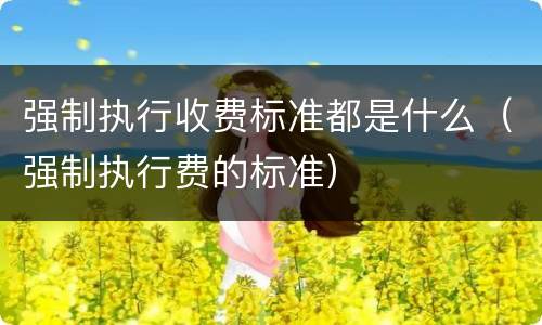 强制执行收费标准都是什么（强制执行费的标准）