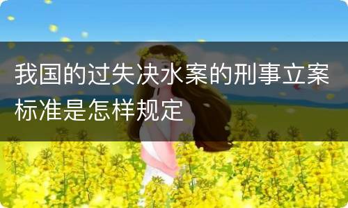 我国的过失决水案的刑事立案标准是怎样规定