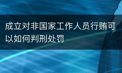 成立对非国家工作人员行贿可以如何判刑处罚