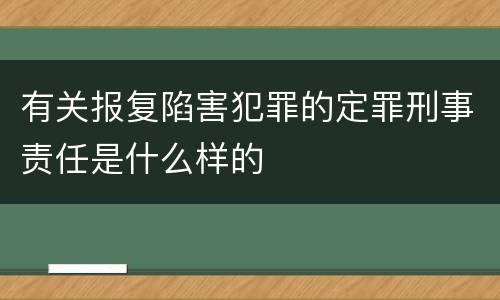 有关报复陷害犯罪的定罪刑事责任是什么样的