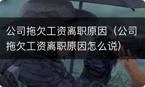 公司拖欠工资离职原因（公司拖欠工资离职原因怎么说）