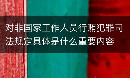 对非国家工作人员行贿犯罪司法规定具体是什么重要内容