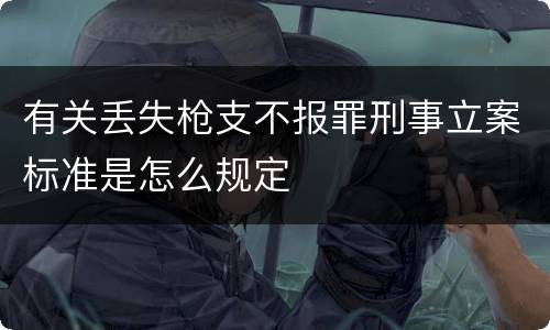有关丢失枪支不报罪刑事立案标准是怎么规定