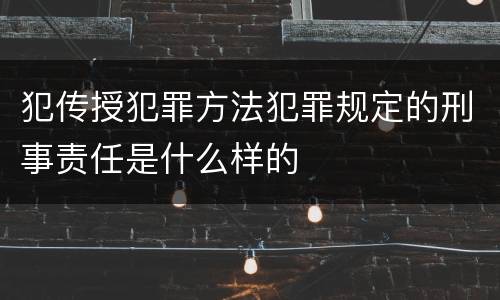 犯传授犯罪方法犯罪规定的刑事责任是什么样的