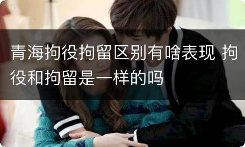 青海拘役拘留区别有啥表现 拘役和拘留是一样的吗