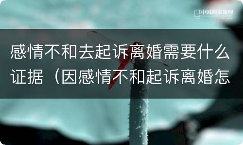 感情不和去起诉离婚需要什么证据（因感情不和起诉离婚怎么取证）