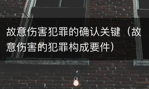故意伤害犯罪的确认关键（故意伤害的犯罪构成要件）