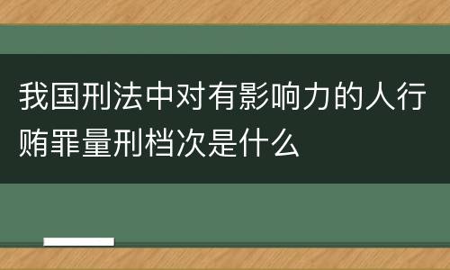 我国刑法中对有影响力的人行贿罪量刑档次是什么