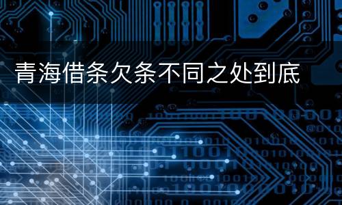 青海借条欠条不同之处到底