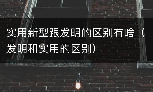 实用新型跟发明的区别有啥（发明和实用的区别）