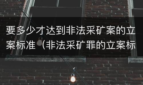要多少才达到非法采矿案的立案标准（非法采矿罪的立案标准）