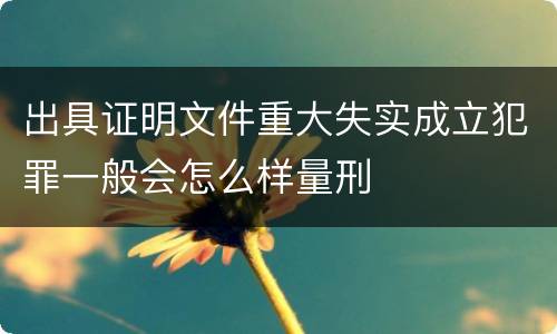 出具证明文件重大失实成立犯罪一般会怎么样量刑