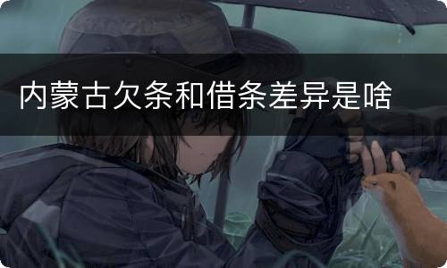 内蒙古欠条和借条差异是啥