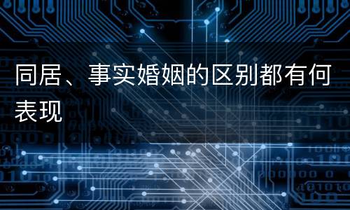 同居、事实婚姻的区别都有何表现