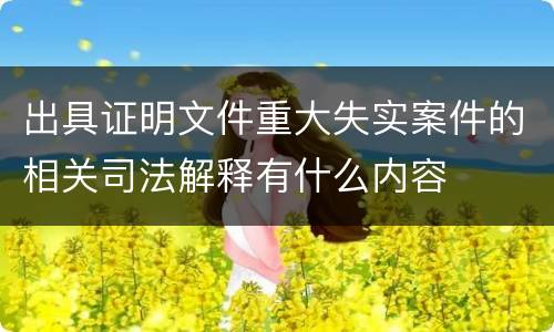 出具证明文件重大失实案件的相关司法解释有什么内容