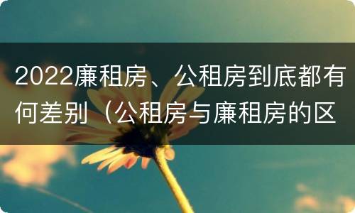 2022廉租房、公租房到底都有何差别（公租房与廉租房的区别都在此,别再搞错了!）