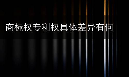 商标权专利权具体差异有何