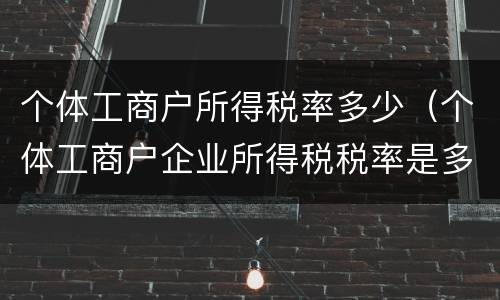 个体工商户所得税率多少（个体工商户企业所得税税率是多少）