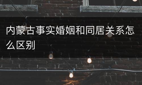 内蒙古事实婚姻和同居关系怎么区别