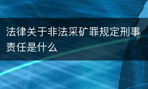 法律关于非法采矿罪规定刑事责任是什么