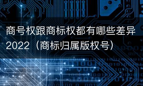 商号权跟商标权都有哪些差异2022（商标归属版权号）