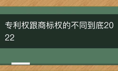 专利权跟商标权的不同到底2022