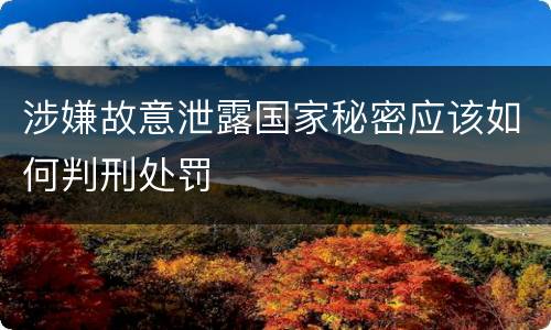 涉嫌故意泄露国家秘密应该如何判刑处罚