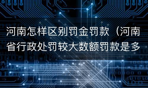 河南怎样区别罚金罚款（河南省行政处罚较大数额罚款是多少）