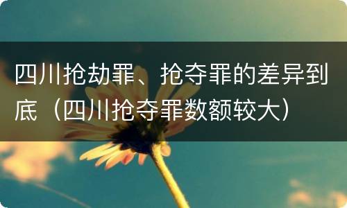 四川抢劫罪、抢夺罪的差异到底（四川抢夺罪数额较大）