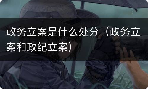政务立案是什么处分（政务立案和政纪立案）