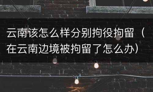 云南该怎么样分别拘役拘留（在云南边境被拘留了怎么办）