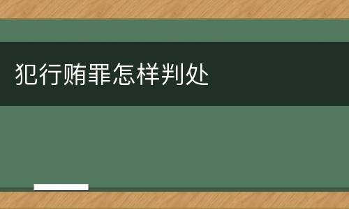 犯行贿罪怎样判处