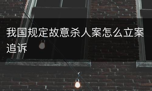 我国规定故意杀人案怎么立案追诉
