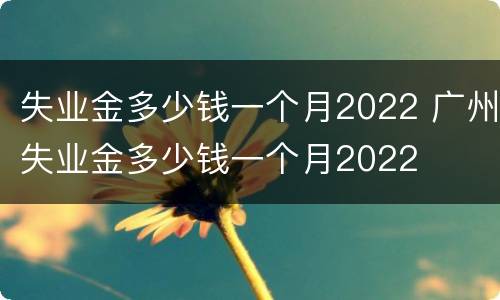 失业金多少钱一个月2022 广州失业金多少钱一个月2022
