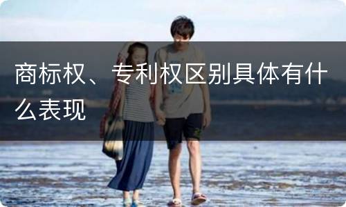 商标权、专利权区别具体有什么表现