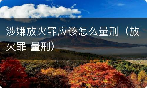 涉嫌放火罪应该怎么量刑（放火罪 量刑）